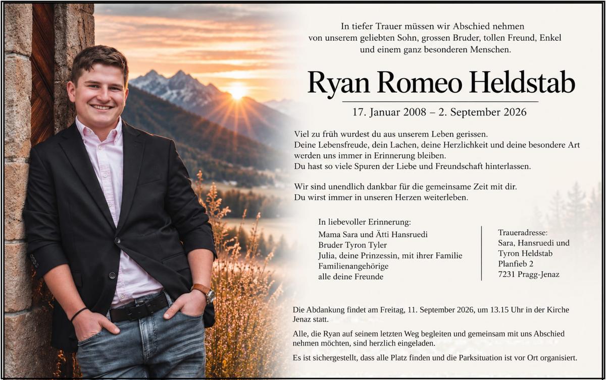 Todesanzeige Heldstab RYAN